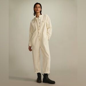Everlane Canvas Cream Coverall Jumpsuit